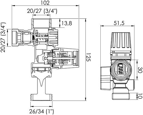 Lot de 3 Groupes de Sécurité droit standard Téflon 20/27 NF - Somatherm